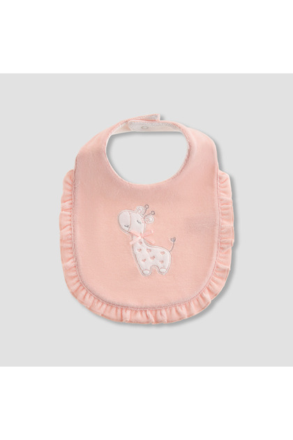 Baby Bib with Giraffe Embroidery