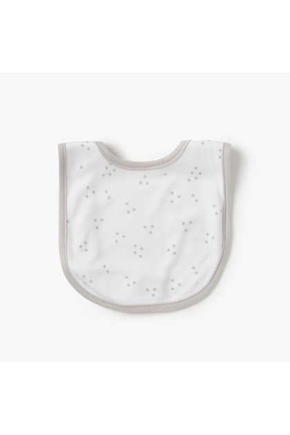 Star Print Bib with Button Closure