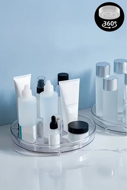 Rotara 360 Degree Rotating Makeup Organizer – Transparent Countertop Cosmetic Organizer 23.5 cm