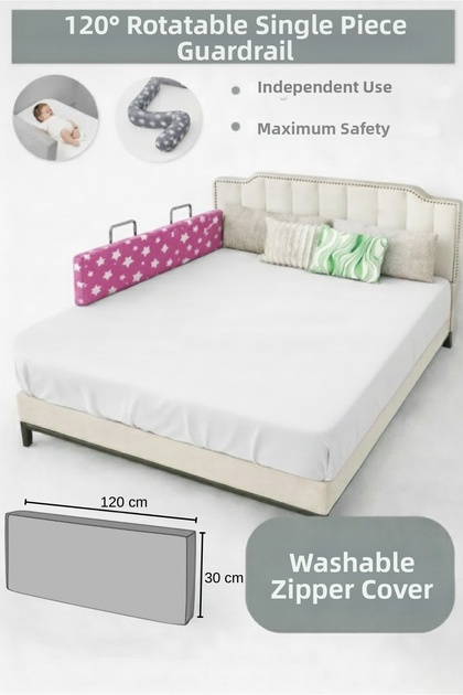 New Generation Bed Barrier 120 cm Pink Star - Painted