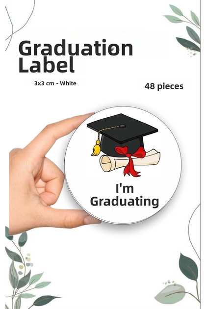 I'M Graduating Graduation Souvenir Happy Holidays Teacher Sticker Carn Souvenir 3 cm 48 Pieces Teacher S
