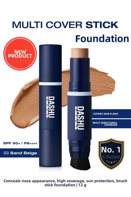 Stick Foundation with Brush Head Mens Multi Cover Stick Foundation 03 [Sand Beige] Spf50+ Pa++++