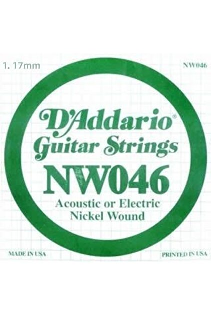 D'Addario NW046 جيتار كهربائي وأكوستيك مغلف بالنيكل - .046 (ملحق) | القياسي E (كالي)