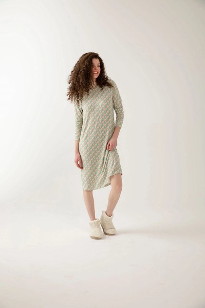 Blue Color Crispy Patterned Women's Nightgown