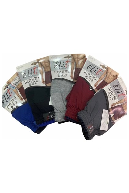 3 Pieces Men's Towel Waist Mixed Solid Color Boxers 100% Cotton Elite 1101 Abani Classic