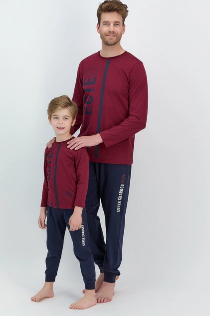 Men's Long Sleeve Printed Pajama Set (Father and Son Can Be Combined, Prices Are Different)