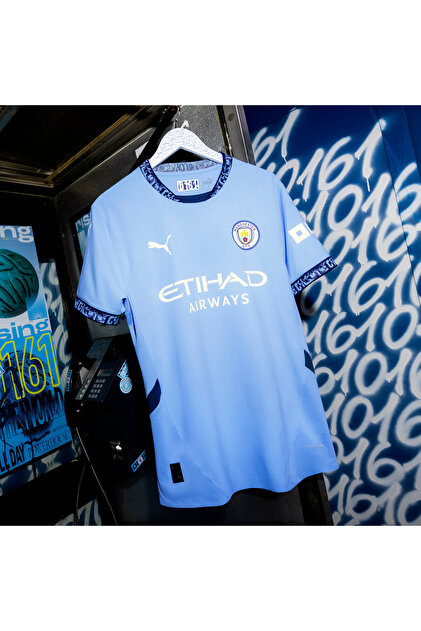 Puma Mens Manchester City 24/25 Home Football Jersey Top - Blue