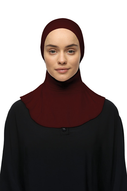 Women's Hijab Practical Neck Collar Hijab - Sportsman Bonnet - Burgundy