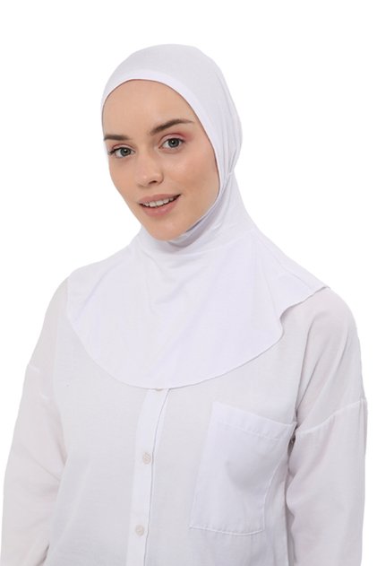 Women's Hijab Practical Neck Collar Hijab - Sportsman Bonnet - White