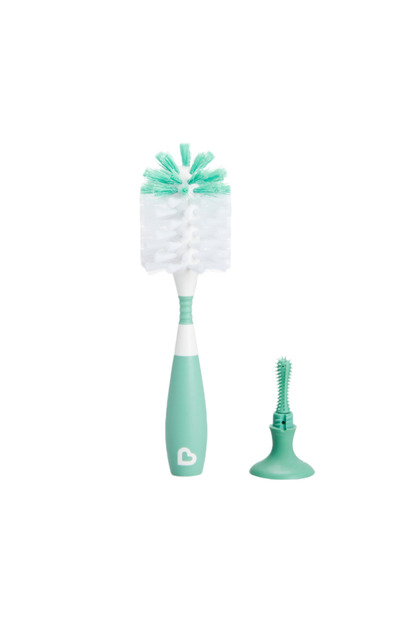 Bristle 2’si 1 Arada Biberon ve Şişe Fırçası | Vakumlu Taban | Yeşil
