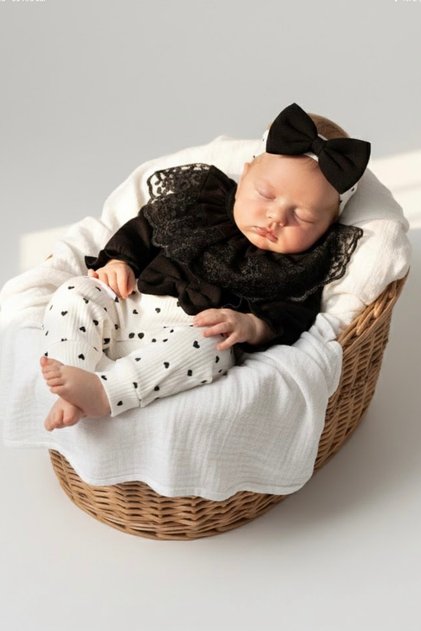 Helena 100% Cotton Heart Lace Baby Jumpsuit