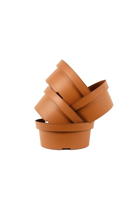 Plastik Bonsai Sukulent Alıştırma Saksısı 4'lü 20 Cm - Kiremit Rengi