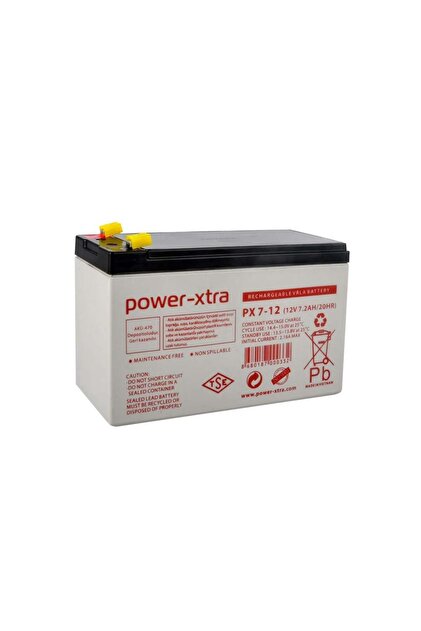 POWER-XTRA PX7-12(28W) - 12V 7 Ah Bakımsız Kuru Akü - F1 - Fiyatı