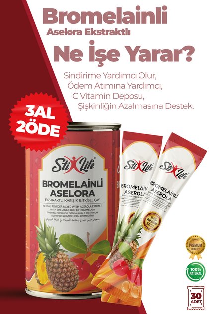 Bromelain ve Aserola İçeren Karışık Bitki Çayı