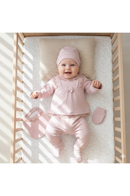 Baby Girl Hospital Release Mevlütluk Lace Trimmed Set of 5