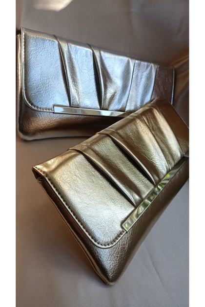 Women's Metallic Silver Envelope Model Design Portfolio Clutch Special Occasion Bag