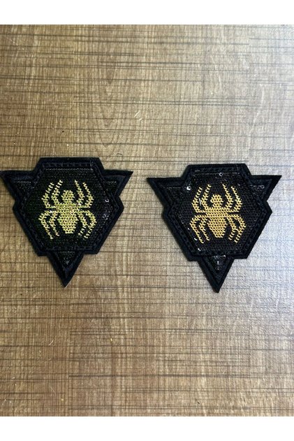 7X7 cm 2 Pieces Iron-On Sequins Spider Embroidery Set