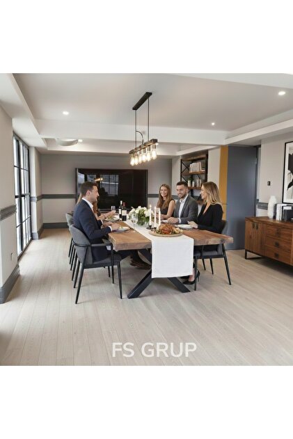 FSHOME FS GRUP | Ceviz Yemek Masası 100 x 220 cm – 8-10 Kişilik