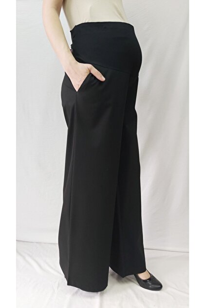 Maternity Woven Fabric Wide-Leg Trousers