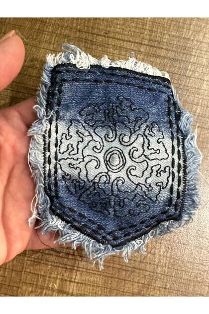 11X9 CM DENIM EMBROIDERY LINEN SHIRT POCKET SEWING ACCESSORY