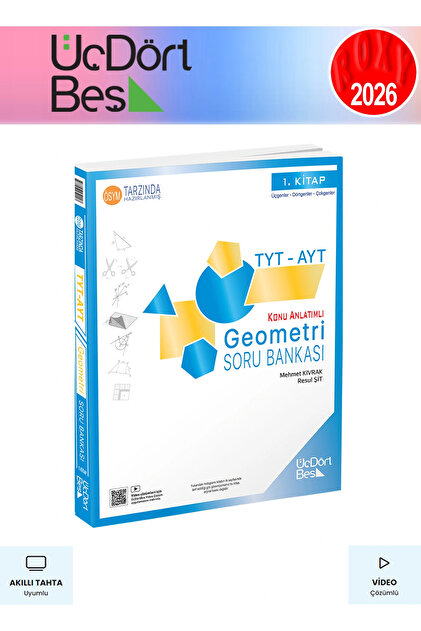 Üç Dört Beş Yayıncılık Tyt-ayt Geometri Soru Bankası (1. KİTAP