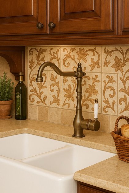 Rustic Antique Aged Gold Kitchen Sink Faucet Authentic Ottoman Brass Body Vintage Design Gold