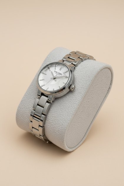 Women's Wristwatch with Steel Strap, Metallic, Cut Glass, Waterproof, 2 Years Warranty
