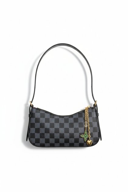 Women's Checkerboard Pattern Shoulder Bag Daily Bag with Adjustable Strap