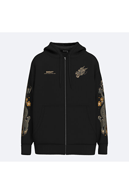 Shout Oversize Limited Edition Flower Dragon Oldschool Unisex Zip