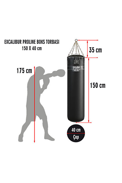 Excalibur Proline Salon Tipi Boks Torbası 150 x 40 cm Siyah