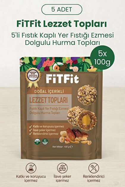 FitFit Doğal İçerikli Lezzet Topları Kakao Çekirdeği Kaplı Fındık