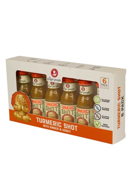 Premium Turmeric Shot - Pack of 6 | 30ml Each | Natural & Healthy Turmeric Ginger Honey Lemon