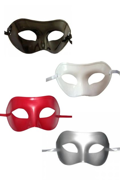 Set of 4 Mixed Color Venetian Masquerade Masks - New Year, Party and Costume Masks