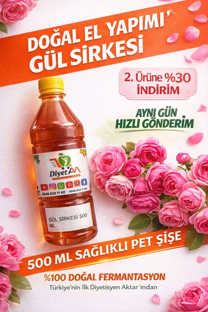 GÜL SİRKESİ EL YAPIMI 500ML
