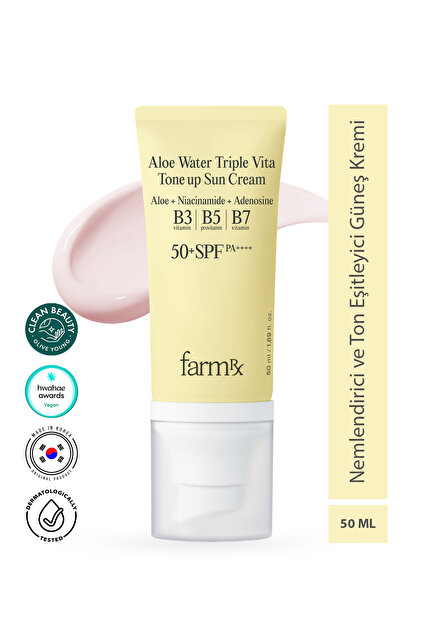 farmrx Aloe Water Triple Tone Up Sun Cream Spf 50+ Nemlendirici ve