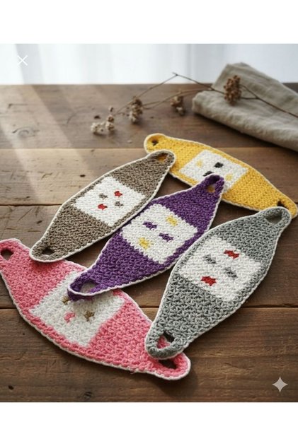 Hand Knitted 5 Pcs Long Loofah Dowry Daily Use Bathroom Loofah 5 Different Colors