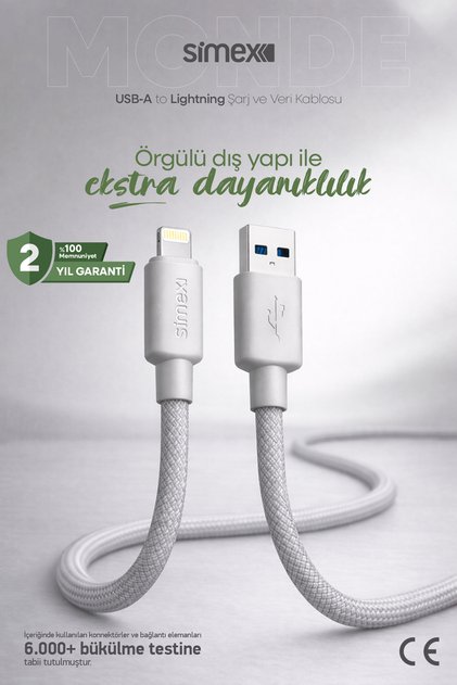 Simex 66W USB to Type-C Süper Hızlı Şarj Kablosu - Samsung, Huawei
