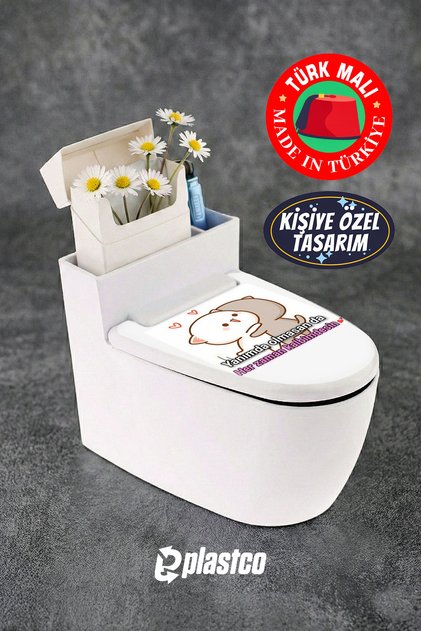 Kokusuz Kapaklı Kül Tablası Baskılı Kapaklı Klozet Alafranga Küllük