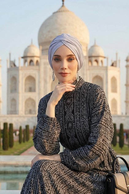 Hijab Bonnet,B-9,Grey 2