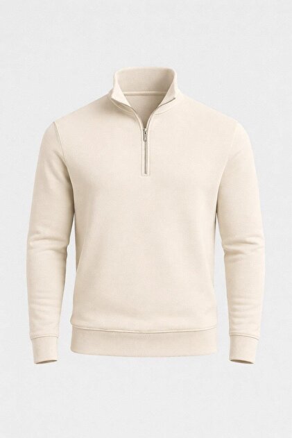 Valiberta Lars Selanik Örme Kumaş Yarım Fermuar Erkek Sweatshirt