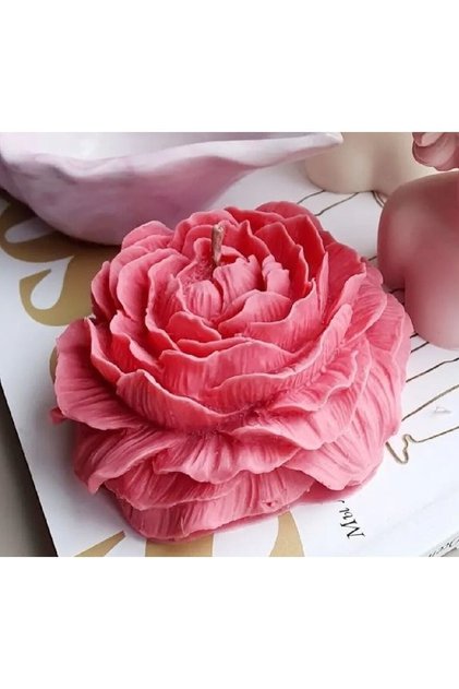 3D 8cm Rose Peony Flower Silicone Mold K-1218 Scented Stone Soap Candle Mold