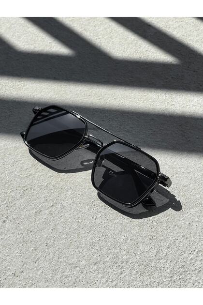 Brooklyn Men's Black Metal Bone Model Sunglasses