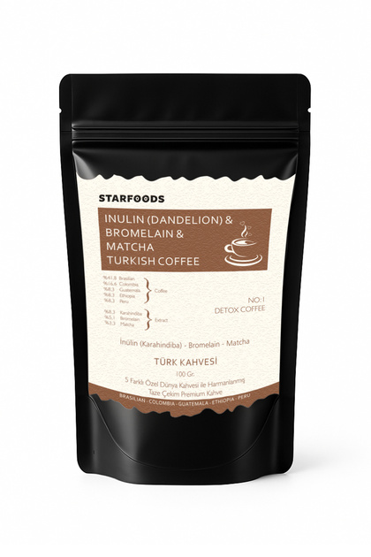 Zencefil Organik İnülin Bromelain Matcha Detox Coffee 2 Paket Türk