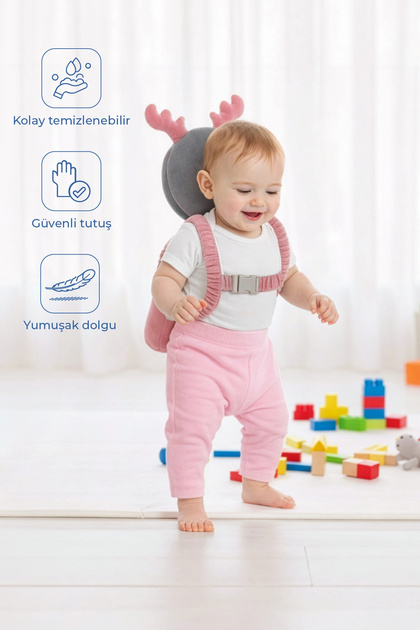 Bebek Melek Kanadı Koruma Yastığı 527 Pembe Kadife