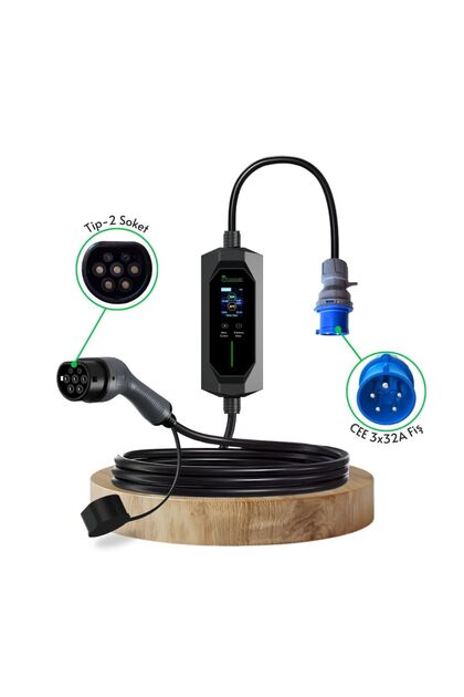 ❁︎あおぞら❁︎ページ CksEnerji Elektrikli Araç Taşınabilir Şarj Istasyonu 7 Kw 32a Tip