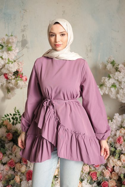 Dusty Rose Skirt Layered Ruffled Tunic