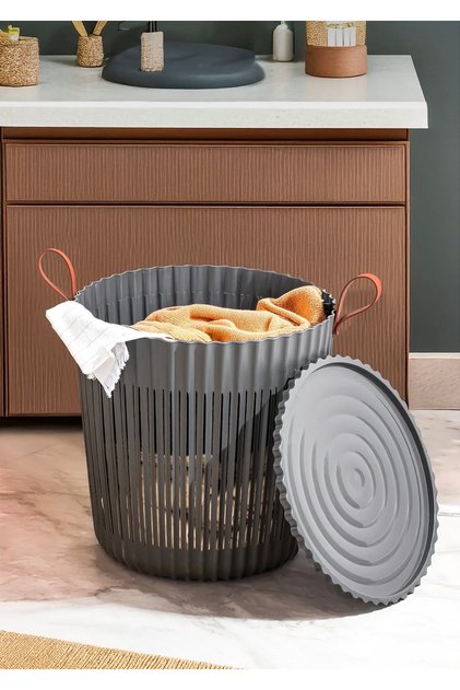 Coș de rufe murdare FLEXION antracit cu capac 33 l
