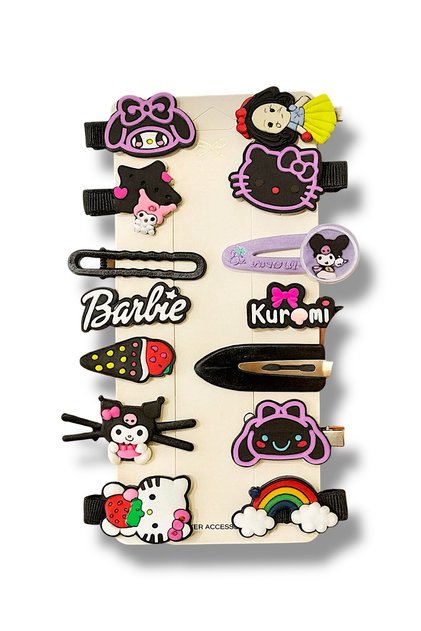 Kuromi & Hello Kitty Girls & Baby Hair Clip Set 14 Pieces – Hair Clips/Snap Hair Accessories