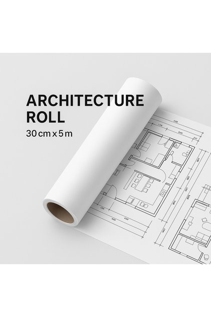 White Technical Drawing Paper Roll for Architecture and Engineering Students 30 cm X 5 m –