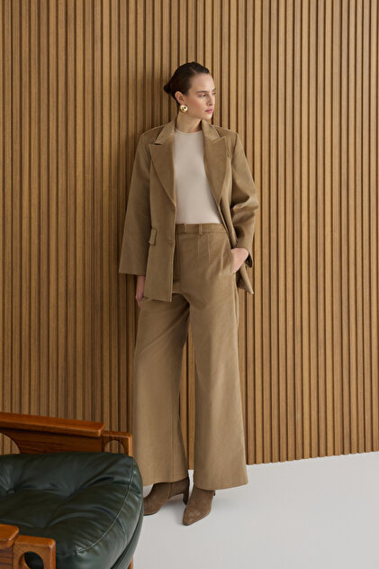 Camel Velvet Trousers
